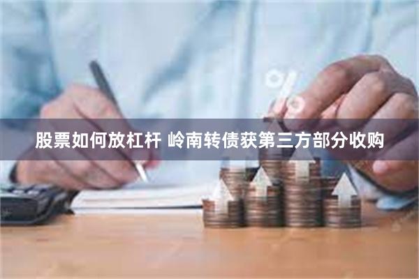 股票如何放杠杆 岭南转债获第三方部分收购