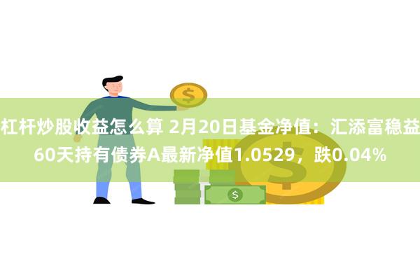杠杆炒股收益怎么算 2月20日基金净值：汇添富稳益60天持有债券A最新净值1.0529，跌0.04%