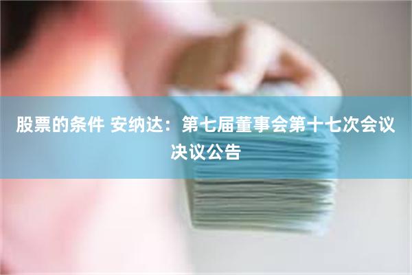 股票的条件 安纳达：第七届董事会第十七次会议决议公告