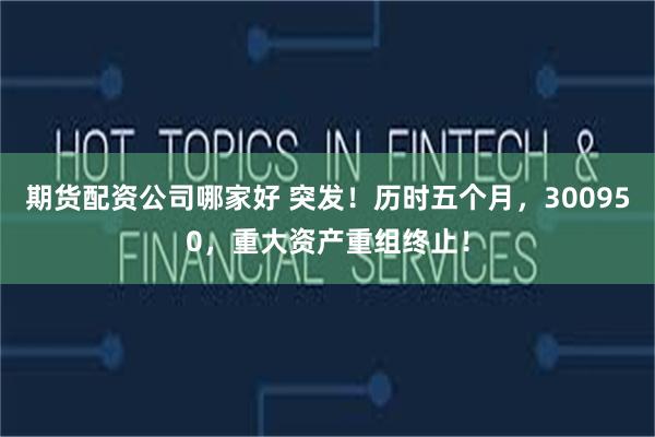 期货配资公司哪家好 突发!历时五个月,300950,重大资产重组终止!